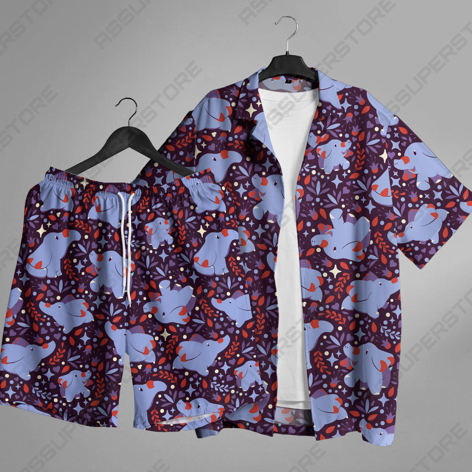 Phanpy Hawaiian Shirt Phanpy Ground Button Up Shirt Phanpy Shirt Gift