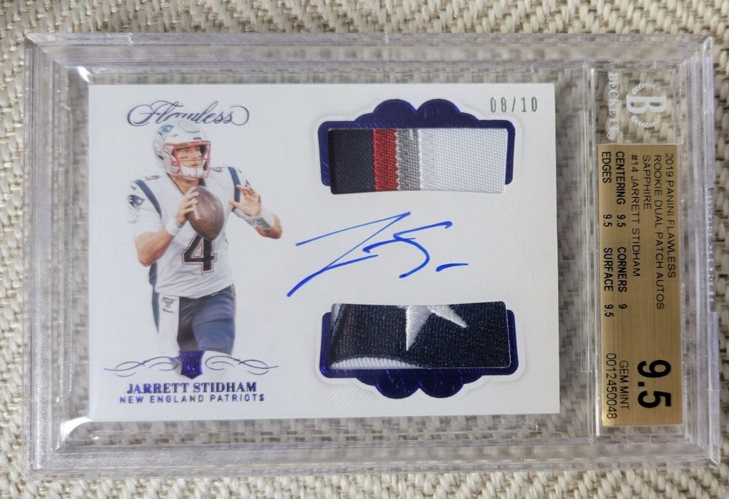 Jarrett Stidham Panini Flawless Rookie Dual Patch Autographs #DPAJS Sapphire