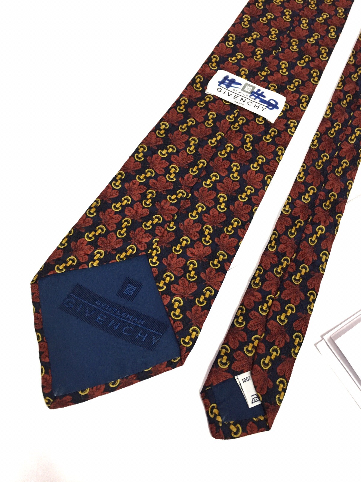 Authentic GIVENCHY Paris Three Leaf Chain On Blac… - image 4