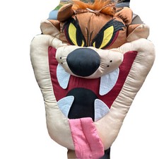 2012-Looney Tunes WB Taz Plush Head Nylon Pillow Tasmanian Devil 14  H-With Tags