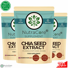 Chia Seed Capsules 17% Omeg 3 Cholesterol & Weight Control 500mg