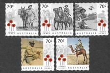 AUSTRALIA 2015 ANIMALS IN WAR SET MNH MILITARY HORSES CAMELS