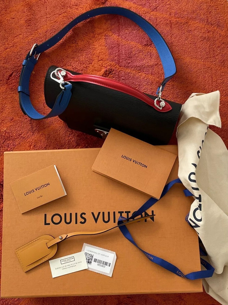 LOUIS VUITTON Epi Neo Monceau Black Coquelicot Blue Roi
