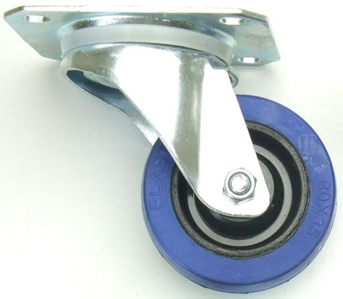 Set 8 ruote per carichi pesanti 80 mm SL ruote fisse ruote girevoli ruote di trasporto Blue Wheel - Foto 2 di 12