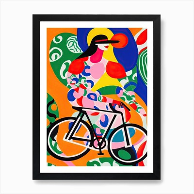 Cycling In The Style Of Matisse 4 A Framed Wall Art Poster Can [A3 POSTER ONLY]