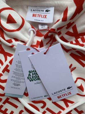 LACOSTE X NETFLIX COTTON LOOSE FIT SWEATSHIRT HOODIE SH8124