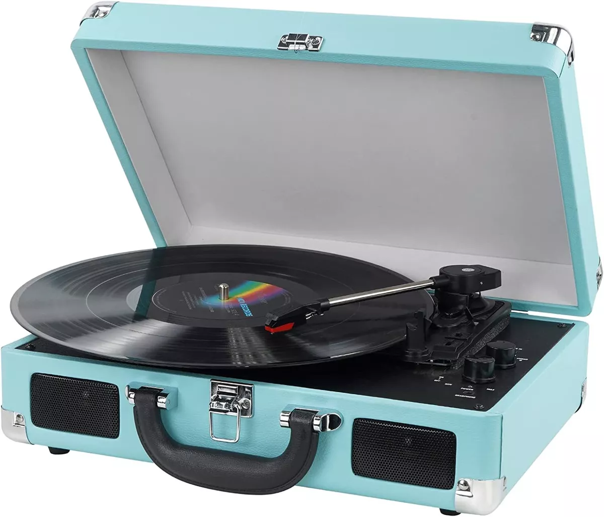 Vintage Turntable,3 Speed Vinyl Record Player with Built-in Stereo Speakers  791265657633