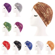 Muslim Women Pleated Hijab Turban Chemo Cap Wrap Hair Loss Hat Headscarf Bonnet