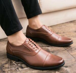 US 6.5-11.5 Business Formal Leather Shoes Carved Flats Zapatos De Vestir Boda