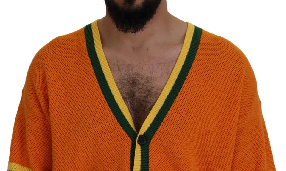 DSQUARED2 Sweater Orange Cotton Long Sleeves Men Cardigan IT48/US38/M 1070usd - Image 4 of 4