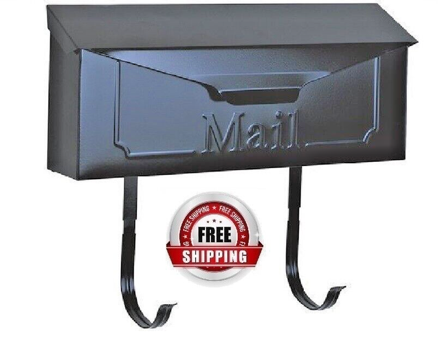 Gibraltar Townhouse Wall Mounted Mailbox Black Steel Standard THHB0000