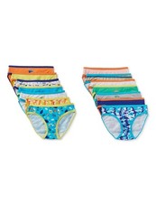 Girls Yellow Assortment Prints 14 Pack Bikinis Underwear