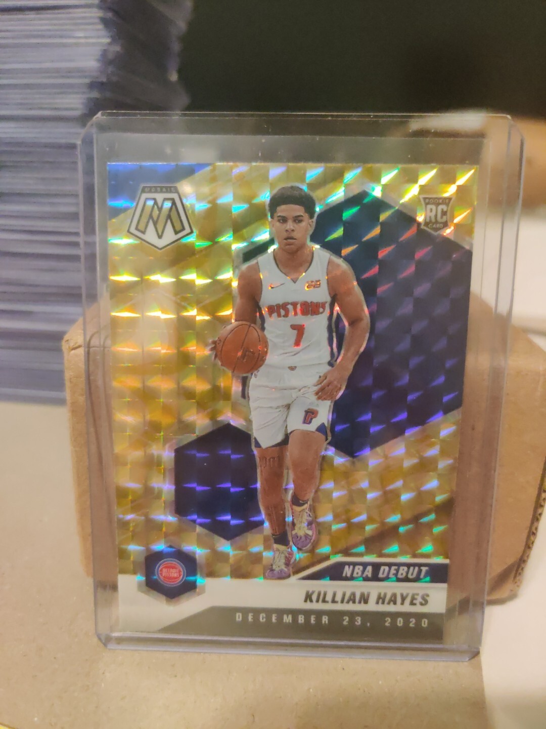 2020-21 Panini Mosaic #270 Killian Hayes Mosaic Reactive Yellow Detroit Pistons