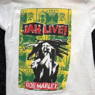 BOB MARLEY Jah Live! Vintage 1980's Tuff Gong T-SHIRT Medium