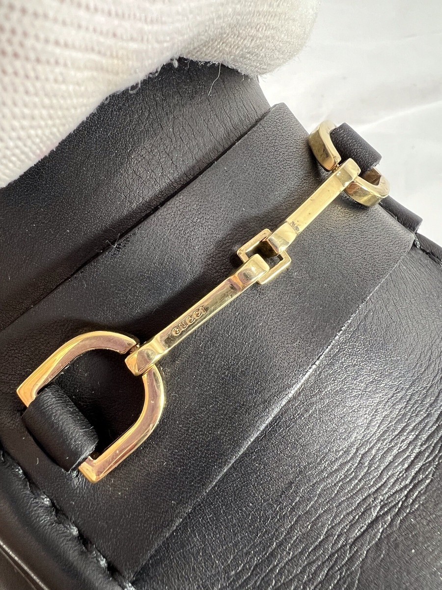 GUCCI Black Leather Horsebit Men Loafers Made in Italy  display picture 2