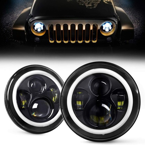 7" LED Headlights & Mounting Bracket Ring with Adapter For Jeep Wrangler JL 2019 - Bild 2 von 11
