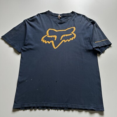 Vintage 2000s Fox Racing Graphic T Shirt Men's XL Sun Faded