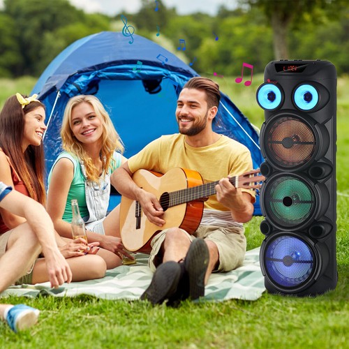 Altoparlante Bluetooth portatile forte 3 * 8" subwoofer sistema audio basso pesante festa + microfono - Foto 8 di 12