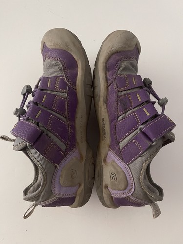 Keen Knotch Hollow Sneakers Shoes Kids 3 Purple Gray Strap Elastic Laces - Picture 4 of 8