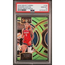 2024 Panini Select WNBA Shakira Austin Neon Green Prizm /75 PSA 10 Gem Pop 1