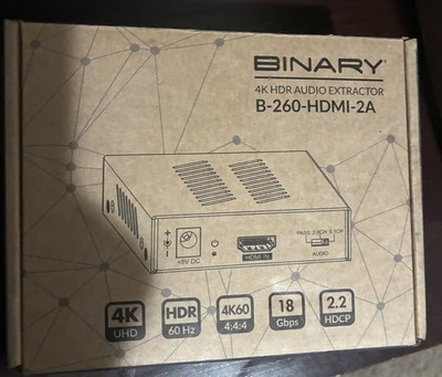 Binary B-260-HDMI-2A 260-Series 4K HDR Audio Extractor