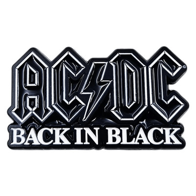 AC/DC Anstecker Pin · Back In Black (4cm x 2cm) Offizielles Band Merch