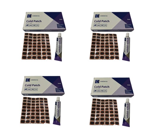 Kit de reparación de pinchazos (192 parches de tubo de neumático + 4 pegamento de goma) para fijación de tubo de neumático de bicicleta - Imagen 2 de 12