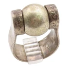 925 Sterling Silver Vintage Ring Modernist Geometric Sphere Band  Sz 8  RG36023