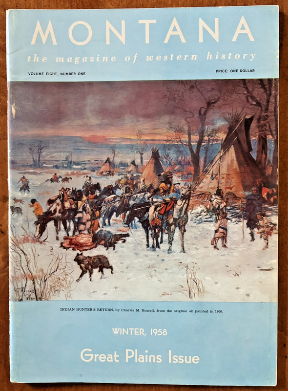 Vintage Montana, the magazine of western history, Winter 1958, Vol 8, #1. VG