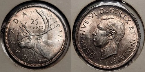 Canada 1934 Quarter 25c BU