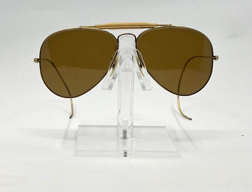 B&L Outdoorsman II 58 мм Золотой Кабель Храм - Винтажный Авиатор - Коллекционный Чистый - Изображение 2 из 4