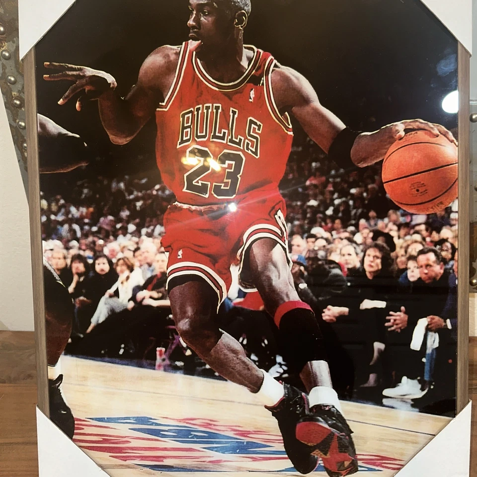 Michael Jordan Framed Wall Art Chicago Bulls Basketball Picture 21x17 - Image 3 of 4