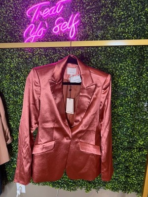 Cinq à Sept Satin Blazer in Rust