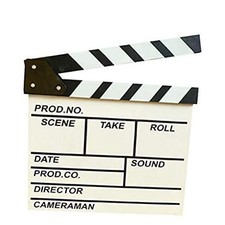 Professional Vintage TV Movie Film Clap Board Slate Cut Prop Director White