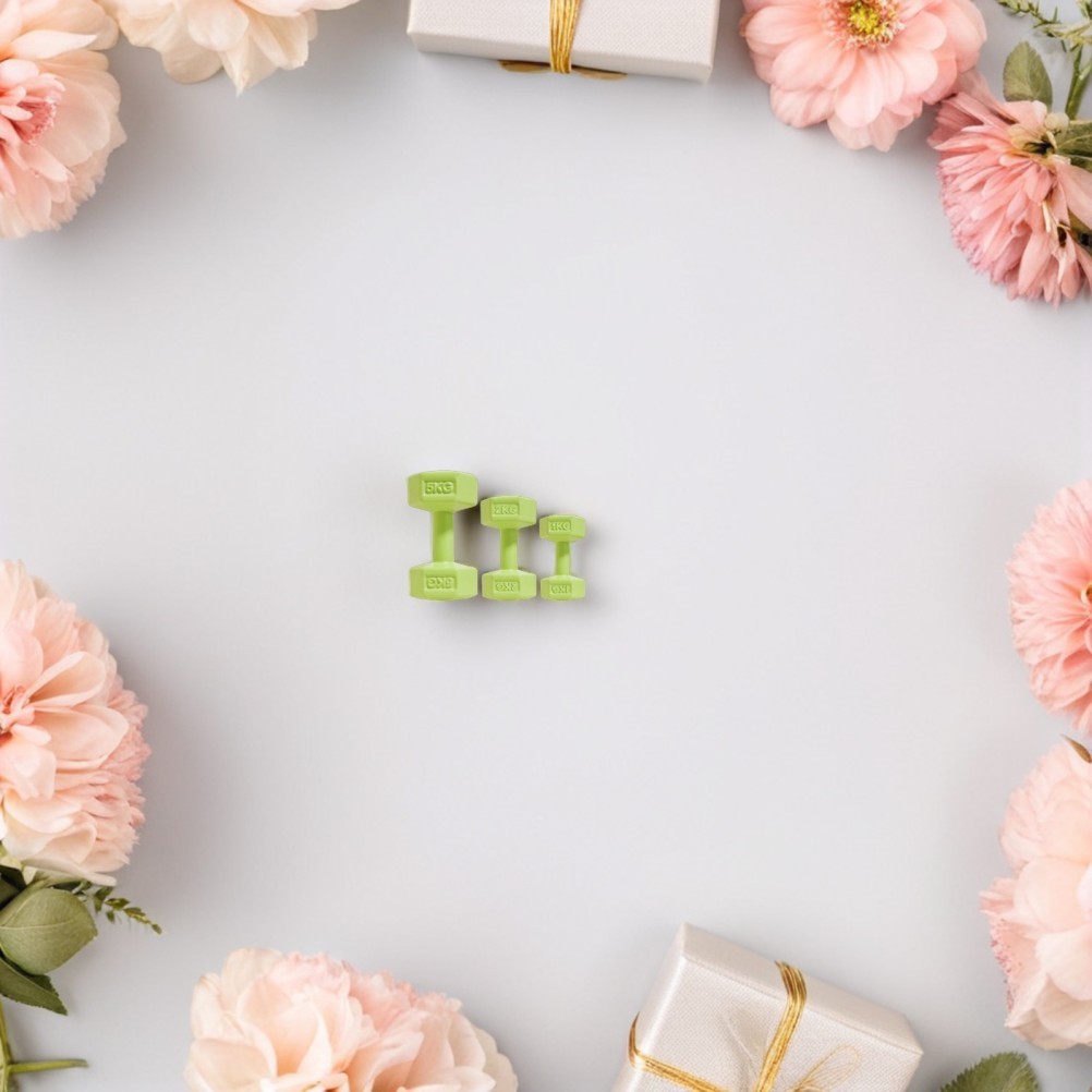3 Pezzi Manubri Ornamenti Decorativi Mini Manubri Accessorio Casa delle Bambole foto 6