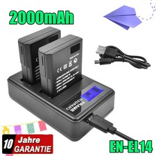 2x EN-EL14 EN-EL14a batteria + LCD doppio caricabatterie per Nikon D3100 D3200 P7700 P7000