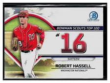 2023 Bowman #BTP-16 Robert Hassell Bowman Scouts Top 100 Washington Nationals