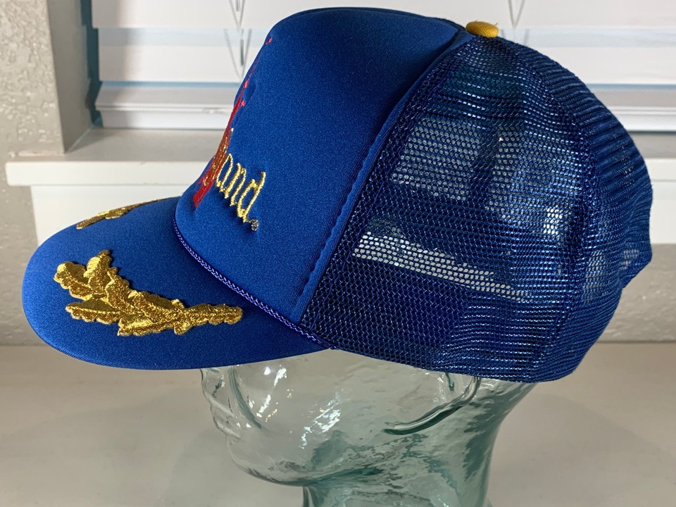 Vintage Disneyland Trucker Hat Walt Disney Productions Blue Mesh Rope ...