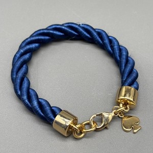 Authentic Kate Spade Learn The Ropes Bracelet Navy Blue Twist Gold Plated Nautical Jewelry