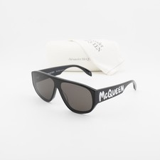 Alexander McQueen AM0386S 001 Black/Black 99-1-145 Sunglasses New Authentic
