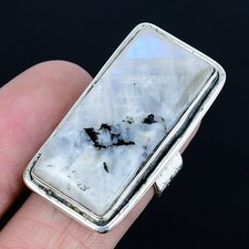 Elegant Rainbow Moonstone Gemstone 925 Sterling Silver Jewelry Ring Size 7