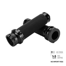1" Motorcycle Hand Grips Handlebar Grips Compatible with Harley Style 2-black
