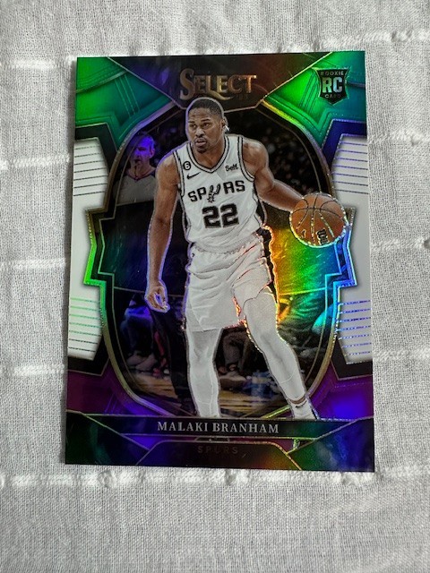 2022-23 Panini Select Malaki Branham Green Prizm RC Concourse #95 Spurs