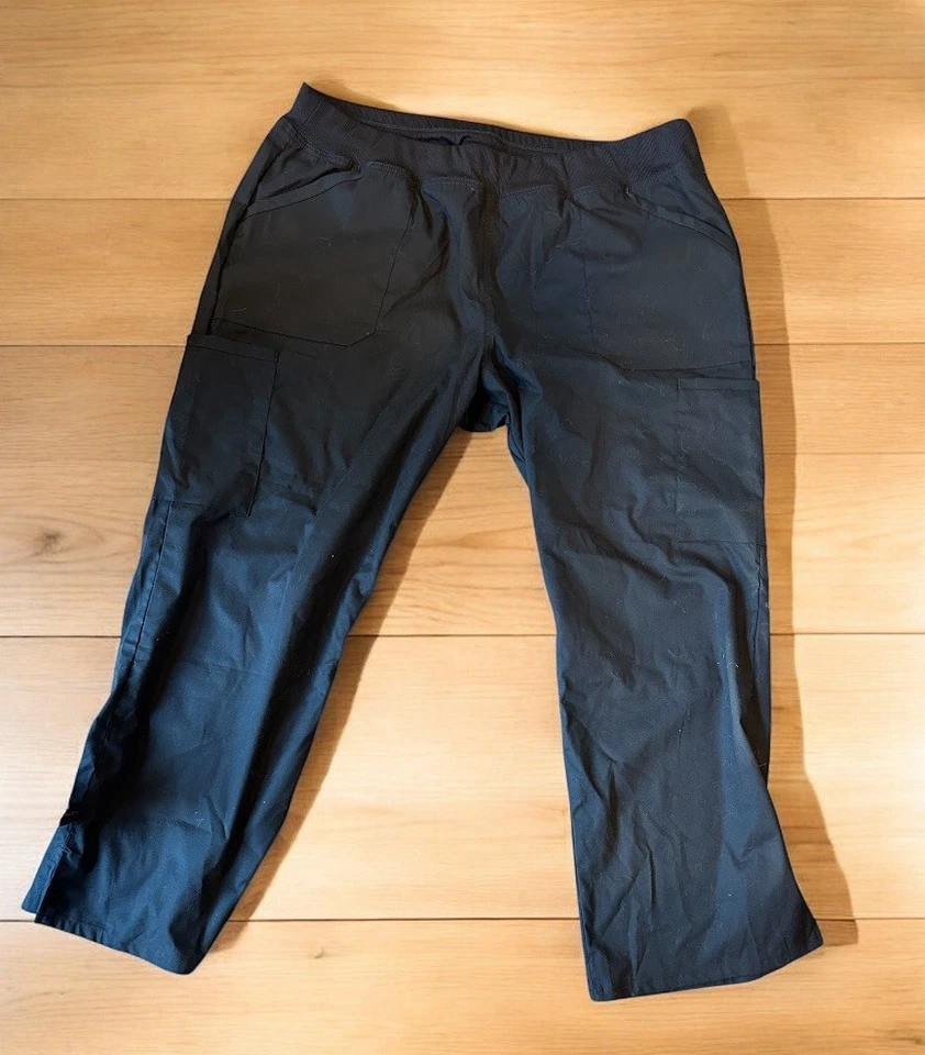 Pantalón Cherokee Workwear 2X Exfoliante Tiro Medio Pierna Recta Carga Pequeño Negro Nuevo Foto 2 de 4