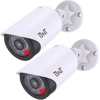 Dummy Fake Security Camera w/ One Red LED Light at Night for Home and Businesses