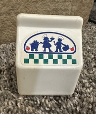Vintage 1998 Fisher Price White Milk Carton Pretend Play Kitchen Food Toy