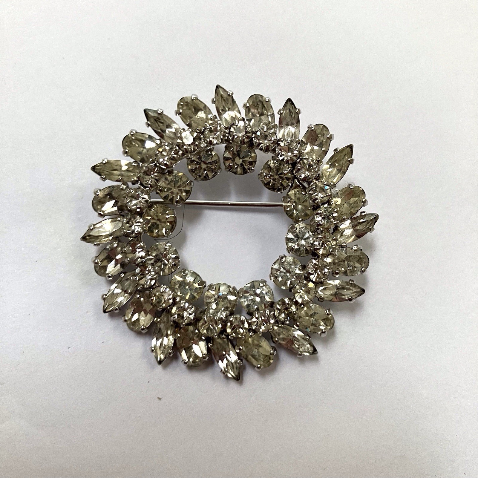 Sherman Signed Rhinestones multi-layer brooch Vin… - image 6