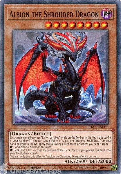 SDAZ-EN005 Albion the Shrouded Dragon Common 1st Edition Mint YuGiOh Card