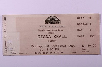 Diana Krall Concert Ticket Original Royal Albert Hall 20th September 2002