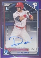 2024 Bowman Draft Chrome Prospect Auto Dante Nori #CPA-DN Purple Refractor /250 